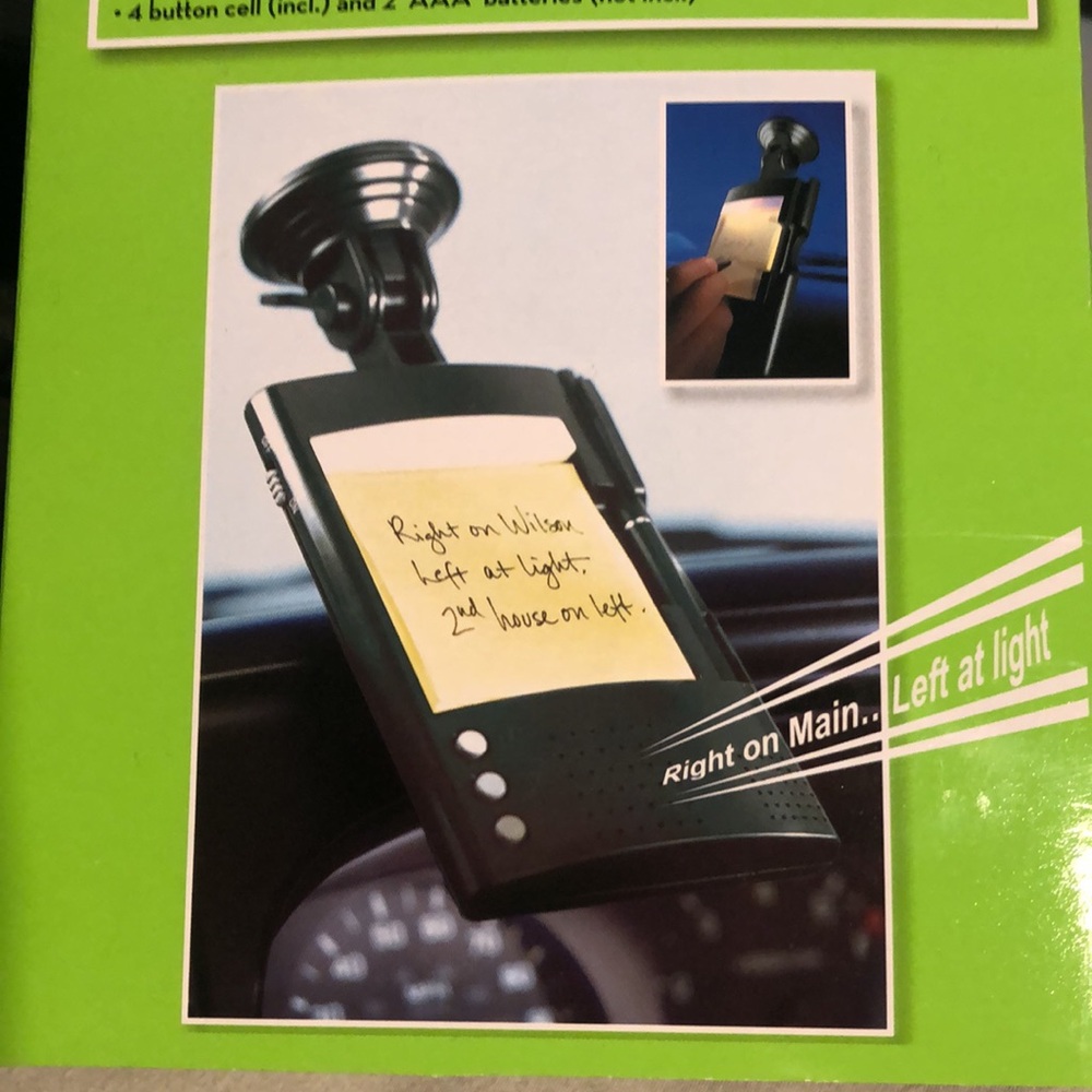 Auto Voice Recorder & Note Pad Park Avenue windshield mount new 4 button cell